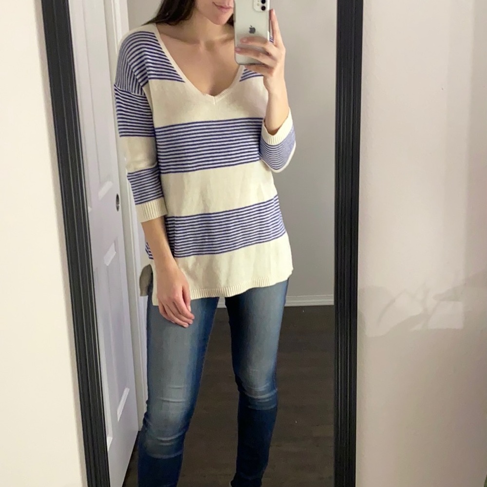Striped Vneck Sweater